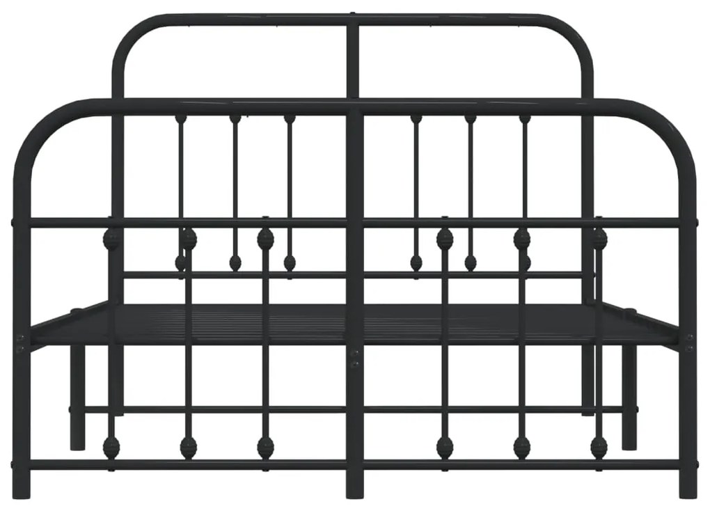 Estrutura de cama com cabeceira e pés 120x190 cm metal preto