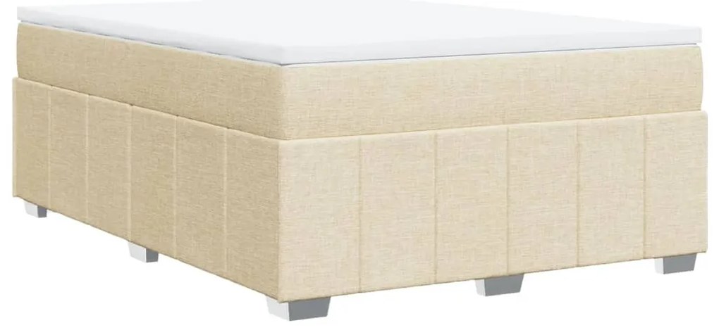 Cama com molas/colchão 160x200 cm tecido cor creme