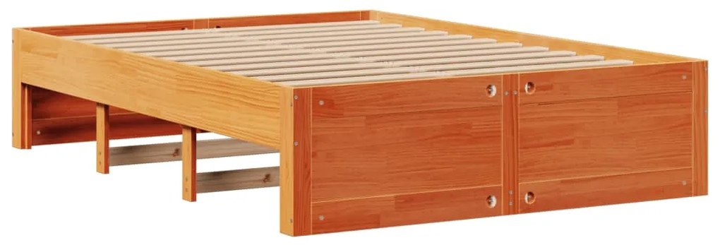 Cama com estante sem colchão 140x190 cm pinho maciço