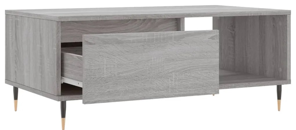 Mesa de centro 90x50x36,5 cm derivados madeira cinzento sonoma