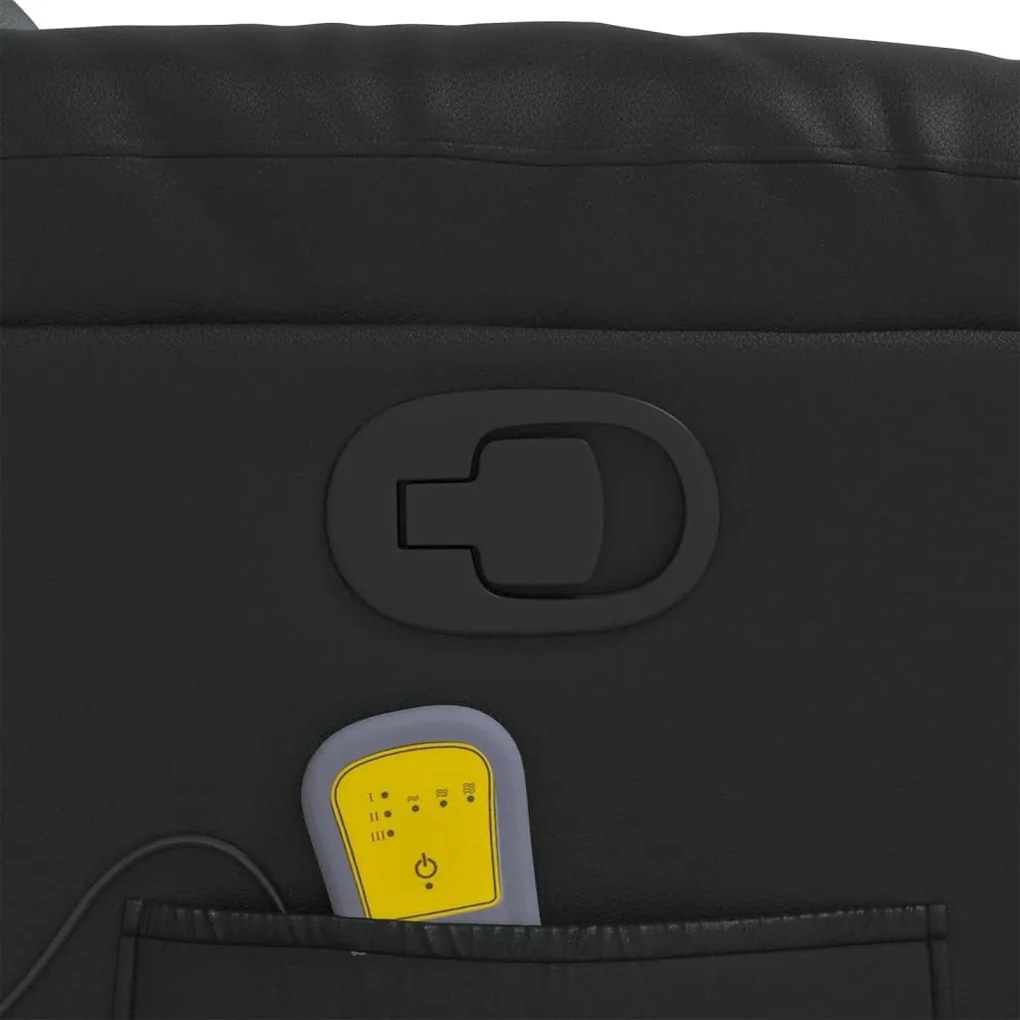 Poltrona de massagens reclinável couro artificial preto