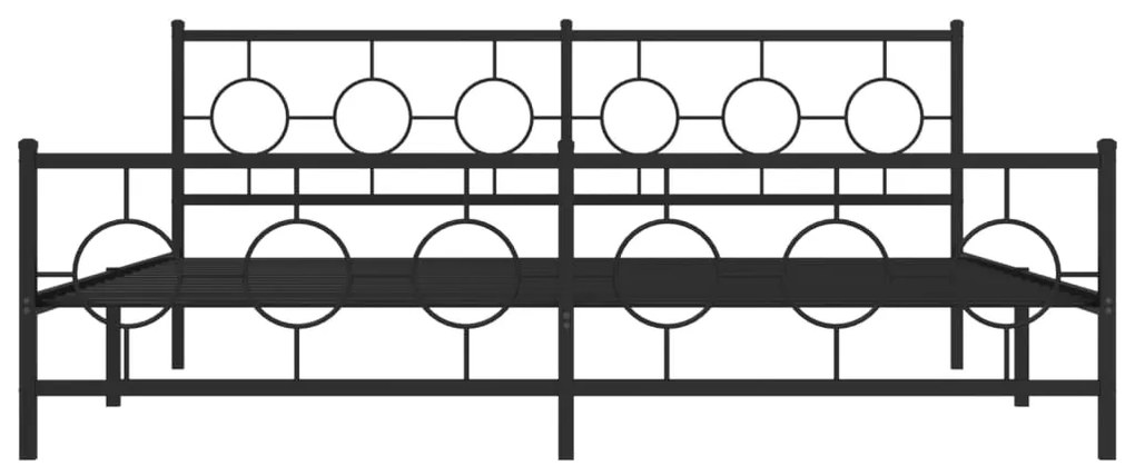 Estrutura de cama com cabeceira e pés 193x203 cm metal preto