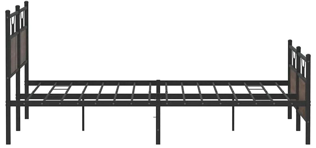 Estrutura cama sem colchão 180x200 cm metal carvalho castanho