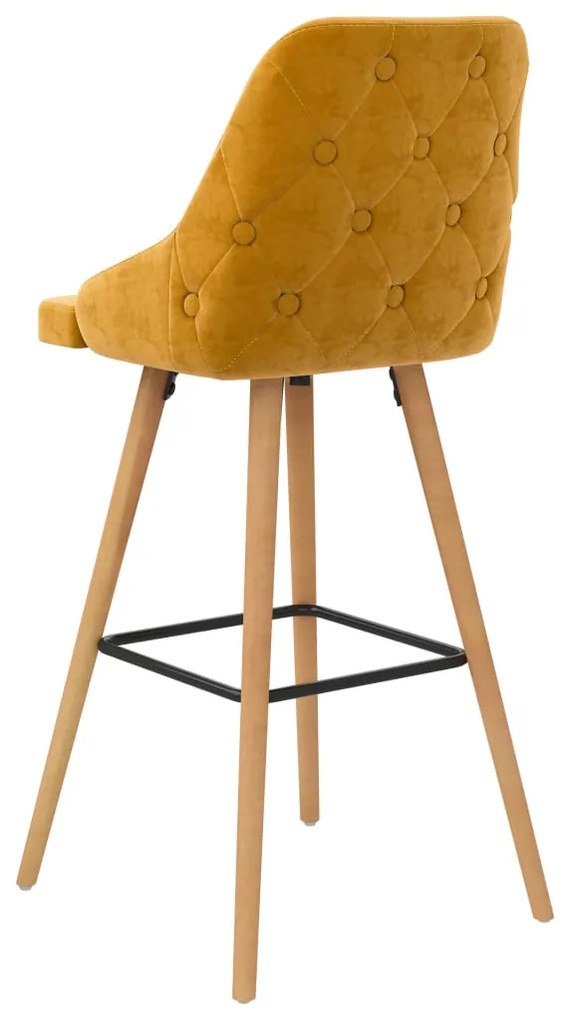 Bancos de bar 2 pcs veludo amarelo