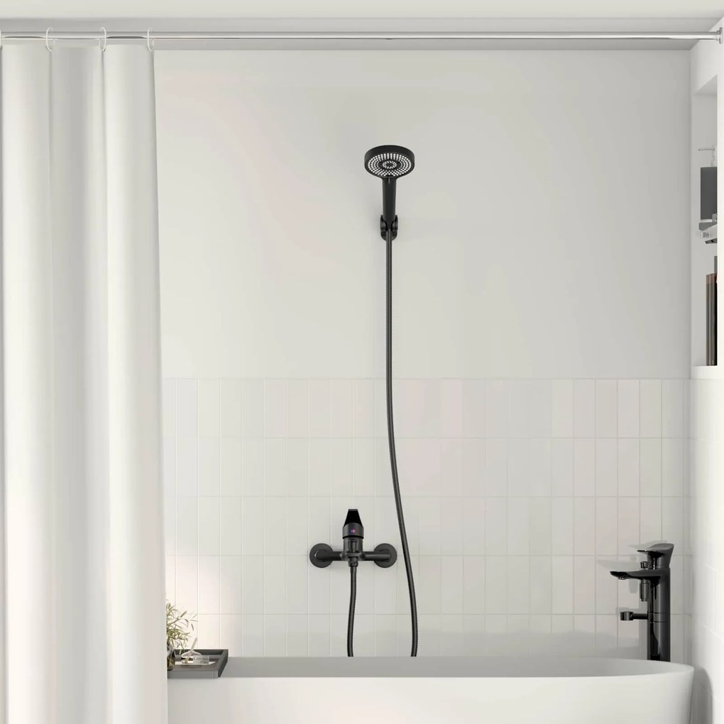 vidaXL Conjunto de Cabeça de Chuveiro Preto G 1 / 2 polegadas