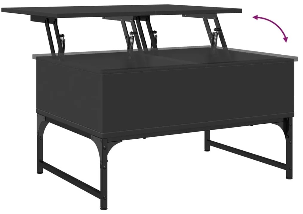Mesa de centro 70x50x40 cm derivados de madeira/metal preto