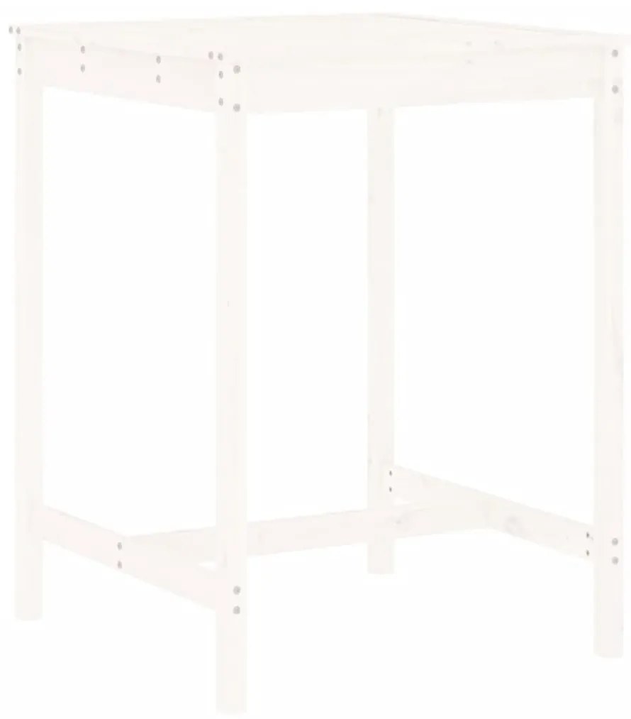 5 pcs conjunto de bar para jardim pinho maciço branco