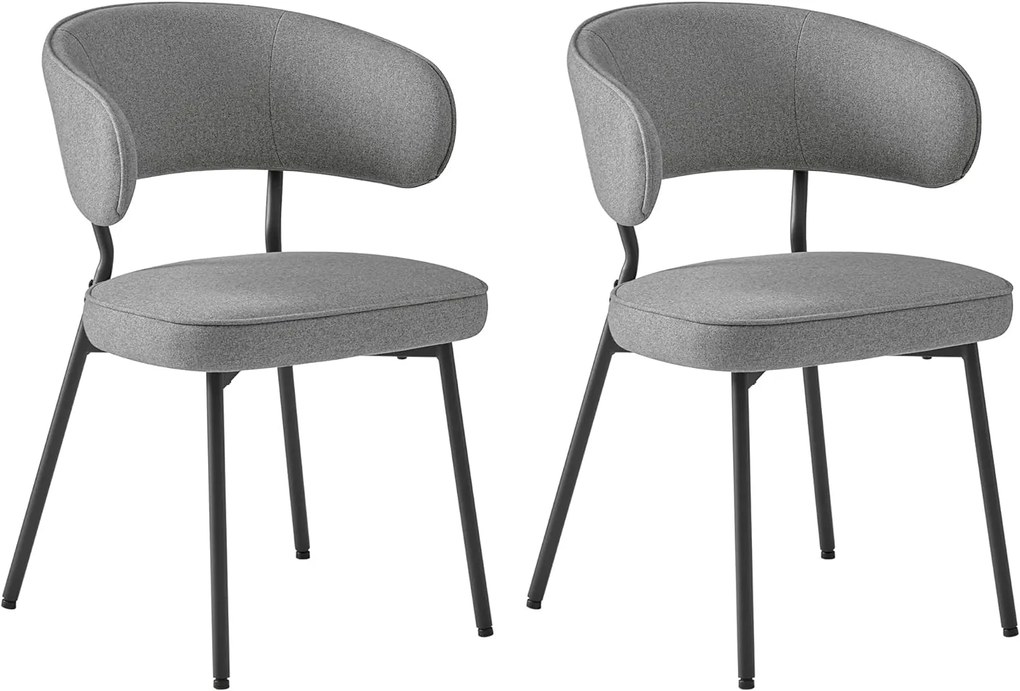Conjunto de 2 cadeiras de jantar com pés metálicos modernos. | VASAGLE | 54 x 52 x 82 cm | LDC112G01.