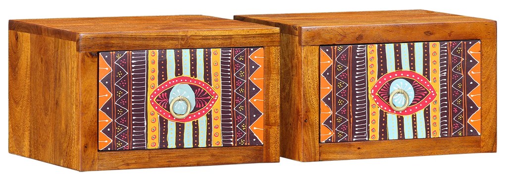 vidaXL Mesas de cabeceira 2 pcs 35x30x22 cm Madeiras maciças de Acácia