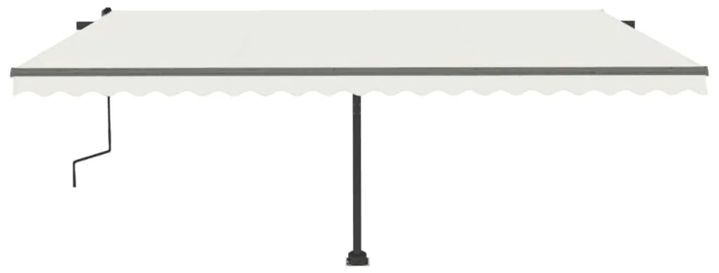 Toldo retrátil manual com LED 500x300 cm cor creme