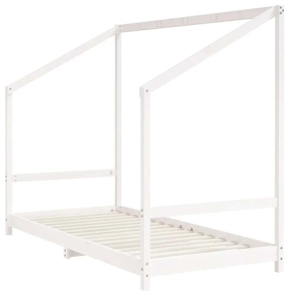 Estrutura de cama infantil 90x200 cm pinho maciço branco