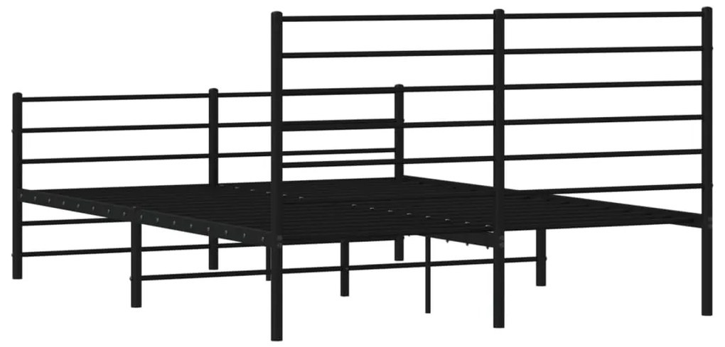 Estrutura de cama sem colchão com pés 160x200 cm preto