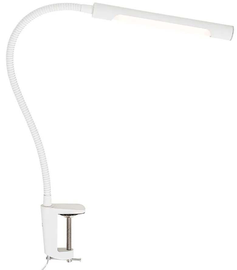 Candeeiro de mesa com clip branco com LED e dimmer tátil - Lionard