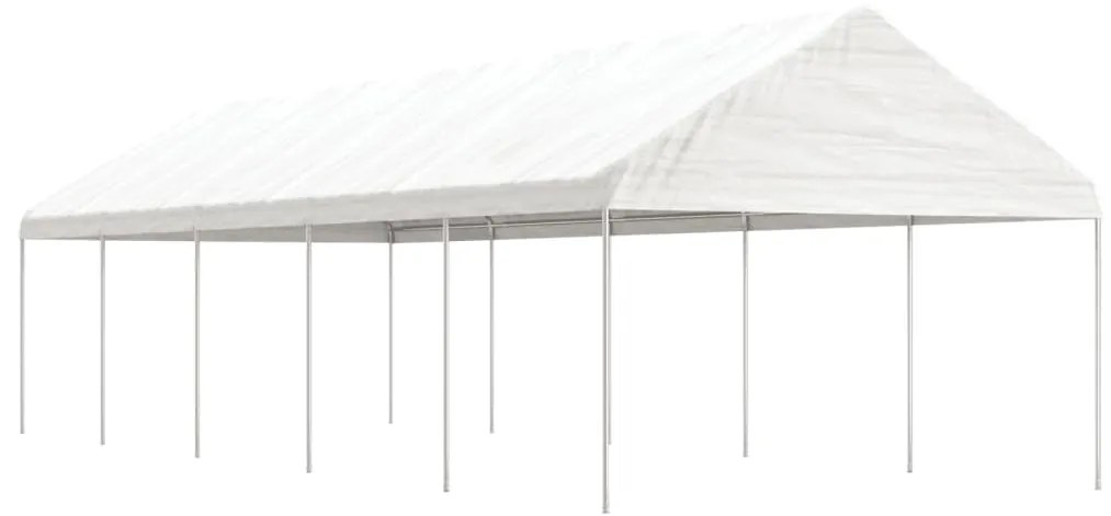 Gazebo com telhado 11,15x4,08x3,22 m polietileno branco