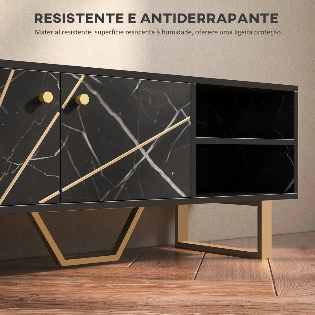 Móvel de TV Móvel para Televisor com 2 Portas Prateleira Ajustável e E