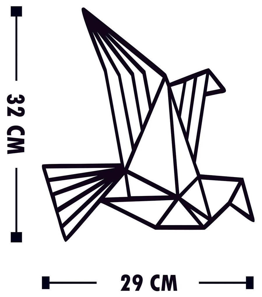 Acessório Decorativo de Parede Oragami – Preto – 26 x 32 cm, 29 x 32 c