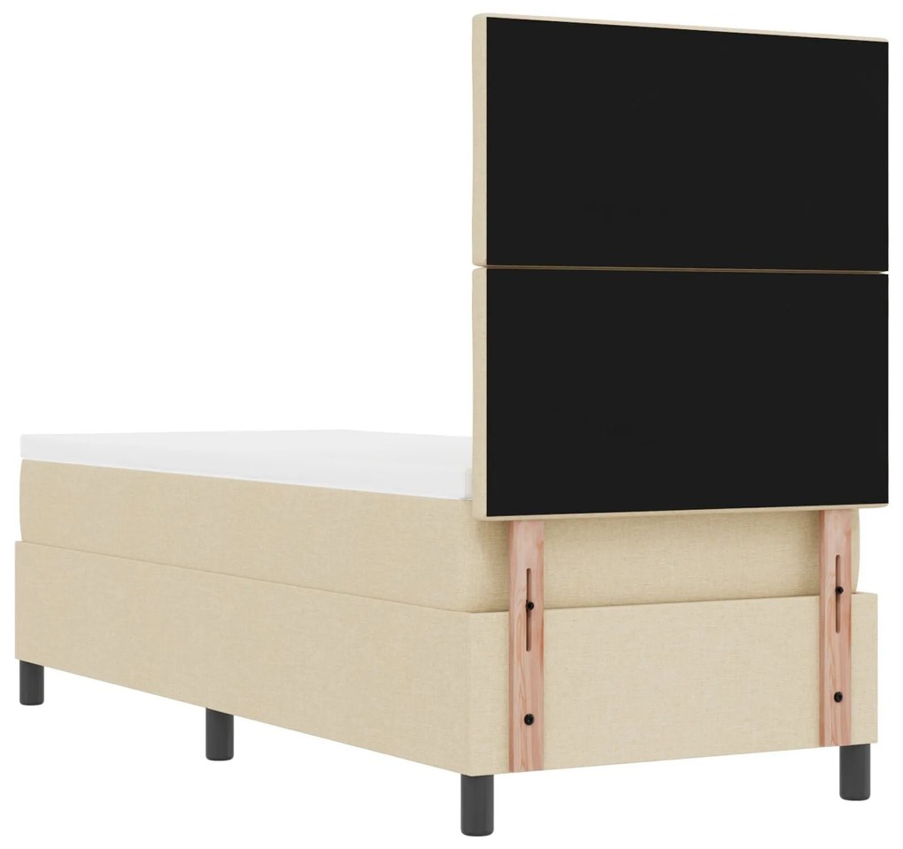Cama Box Spring com Colchão Bege 80x200 cm Tecido