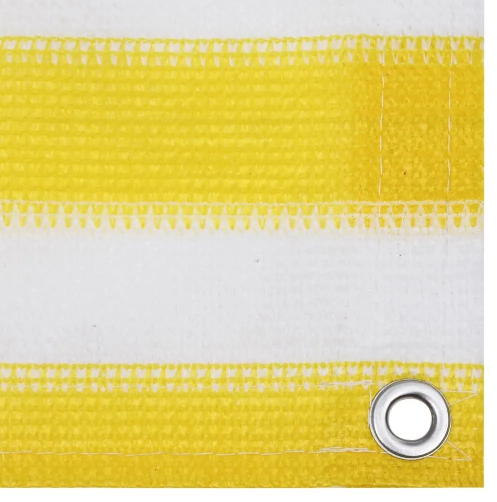 Tela de varanda 120x600 cm PEAD amarelo e branco