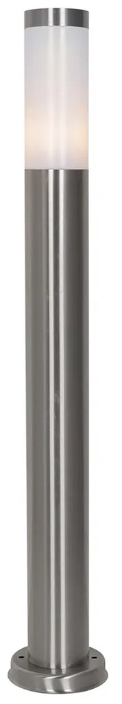 Candeeiro de poste exterior moderno em aço com opal 80 cm IP44 - Rox Moderno