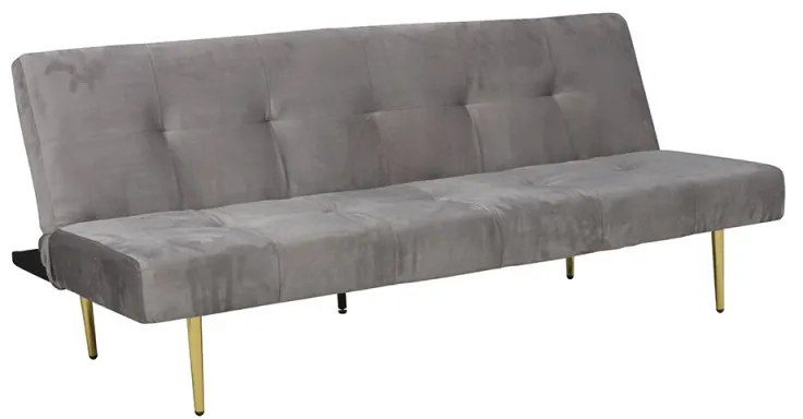 Poltrona Cama Dilin Veludo - Cinza