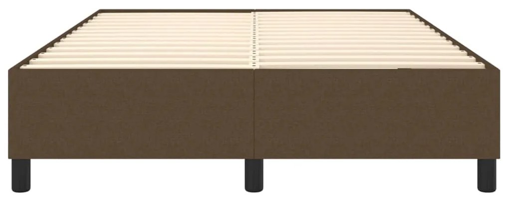 Estrutura de cama sem colchão 140x190 cm tecido castanho-escuro
