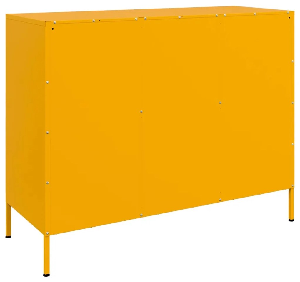 Aparador 100,5x39x79 cm aço amarelo mostarda