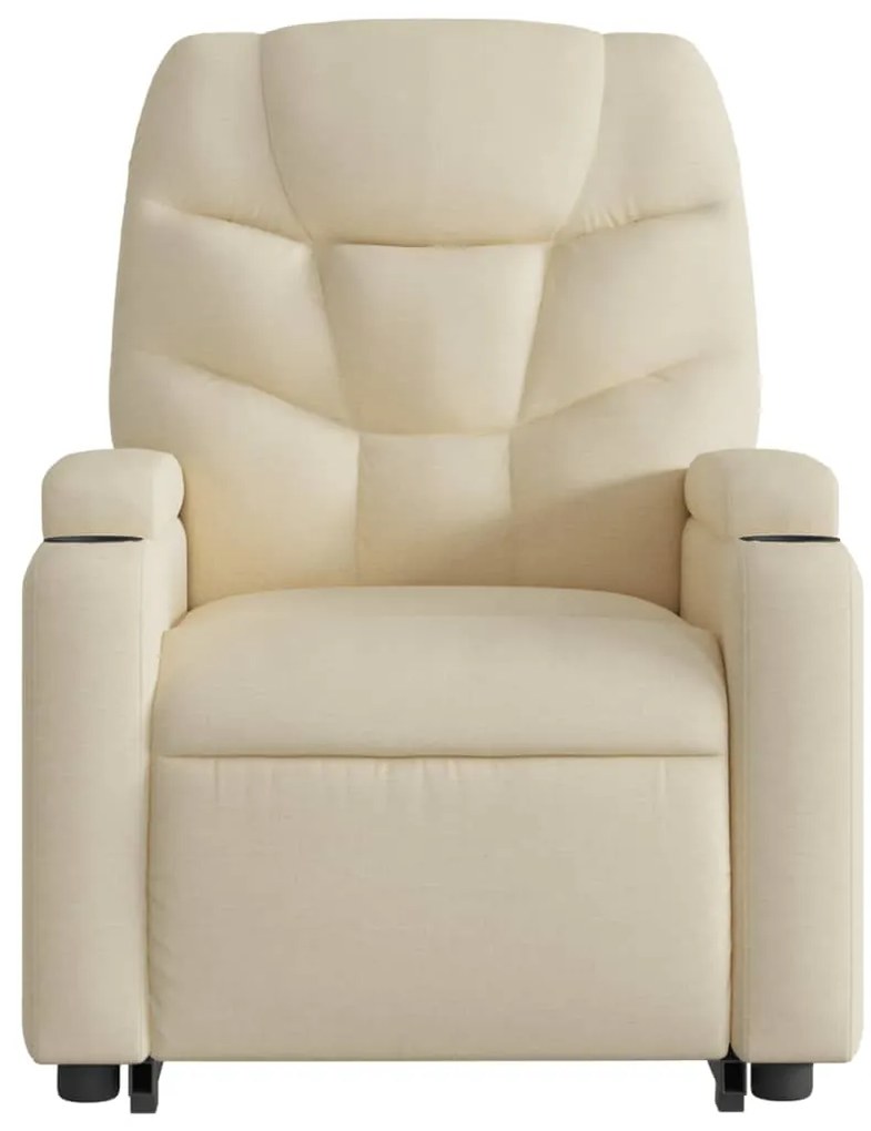 Poltrona elétrica elevatória massagens tecido creme