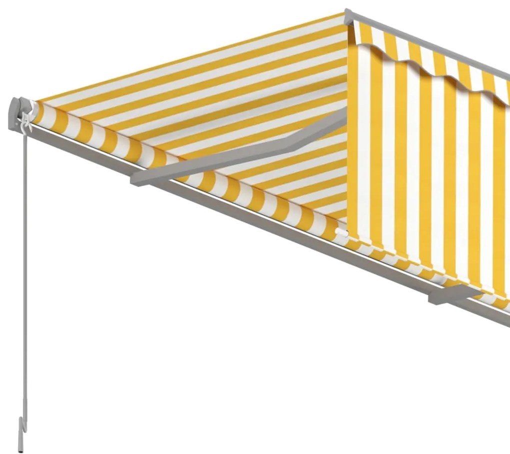 Toldo retrátil manual com estore 6x3 m amarelo e branco