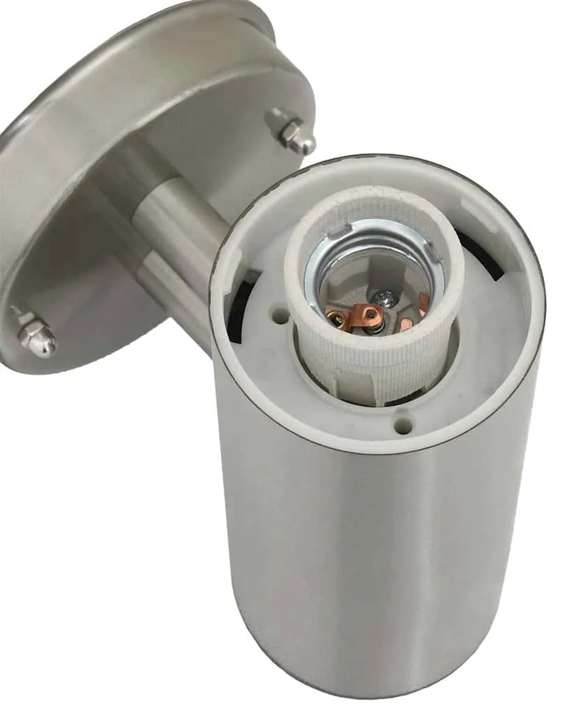 Luz de Parede Externa Prateado Aço Inoxidável IP44