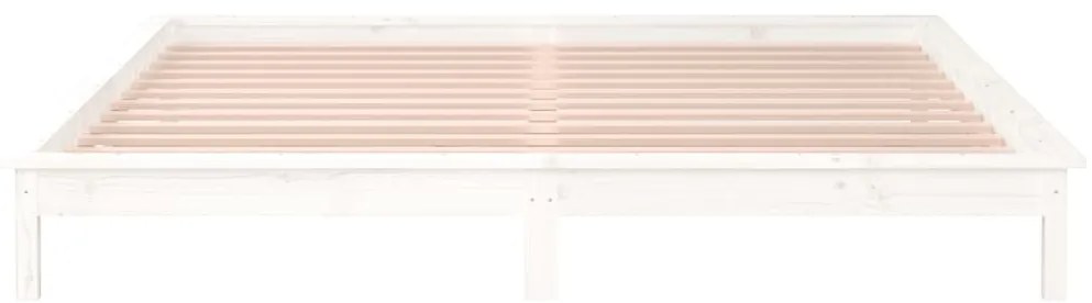 Estrutura de cama c/ LED 140x190 cm branco