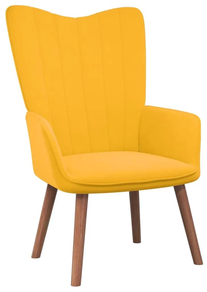 327662 vidaXL Cadeira de descanso veludo amarelo mostarda