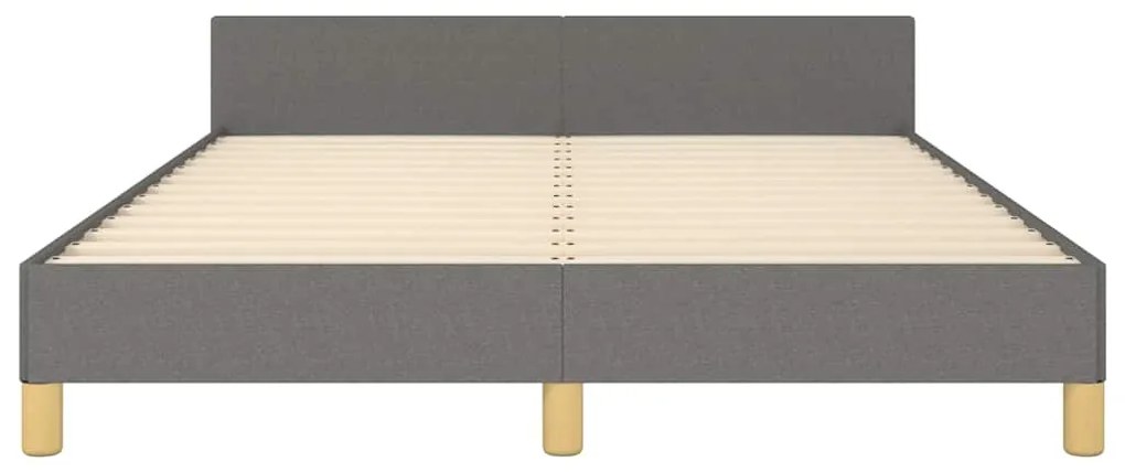 Estrutura de cama sem colchão 140x200 cm tecido cinzento-escuro