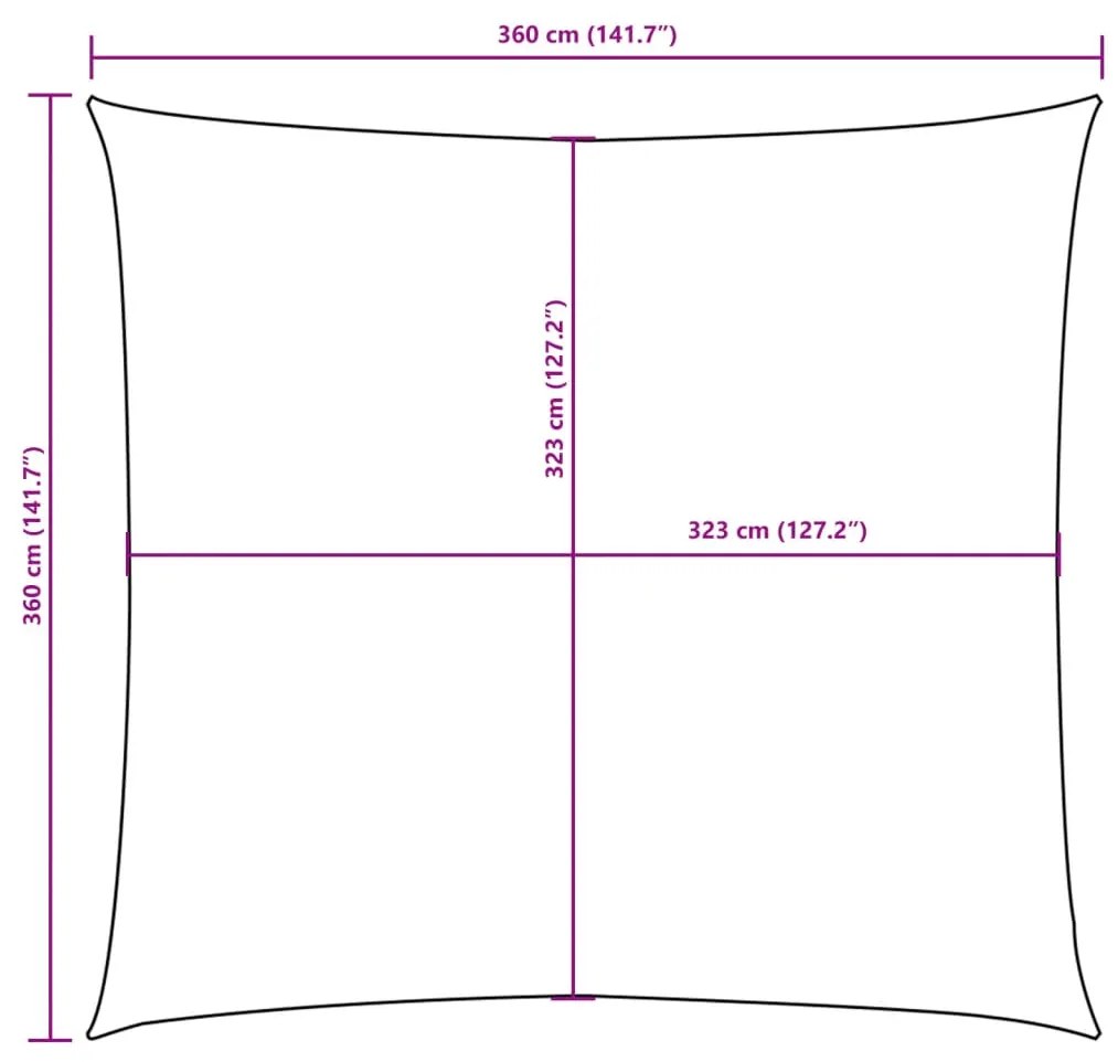 Para-sol vela tecido oxford quadrangular 3,6x3,6 m verde-escuro