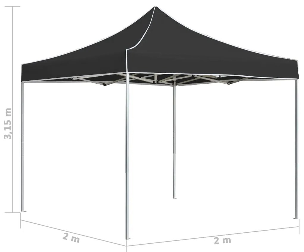 Tenda para festas dobrável profissional 2x2m alumínio antracite