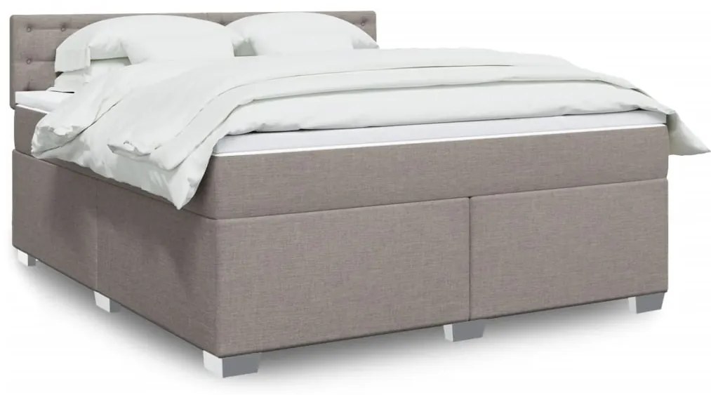 vidaXL Cama com molas/colchão 180x200 cm tecido castanho-acinzentado