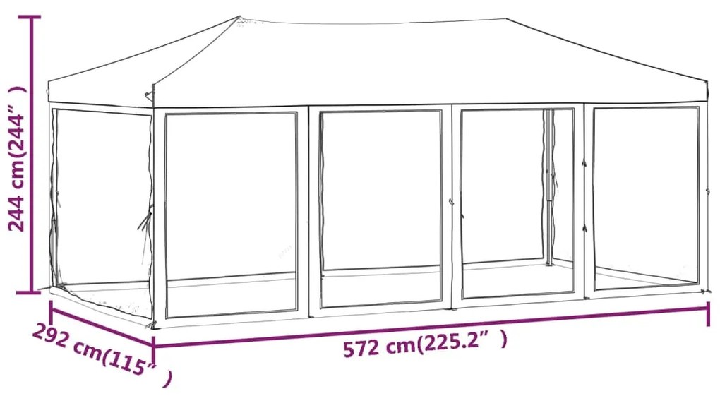 Tenda 3x6m Profissional Dobrável com Estrutura em Aço - Azul