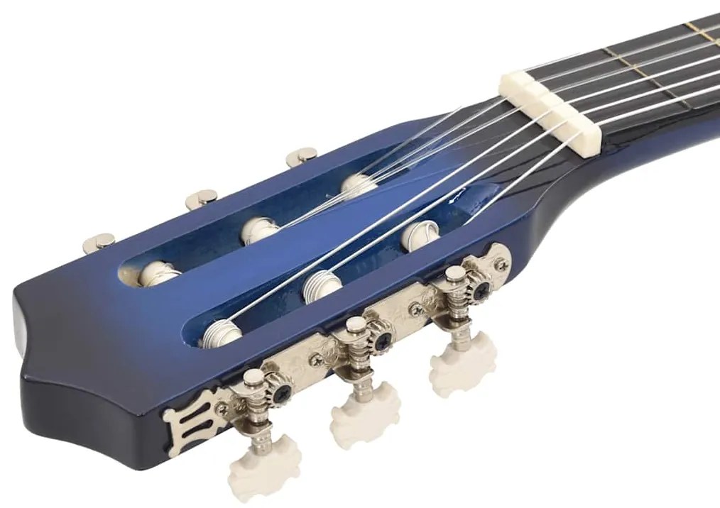 12 pcs conjunto de guitarra clássica com 6 cordas 38" azul