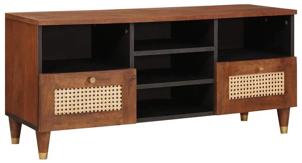 vidaXL Gabinete para TV com gaveta Castanho 100 x 33,5 x 46 cm