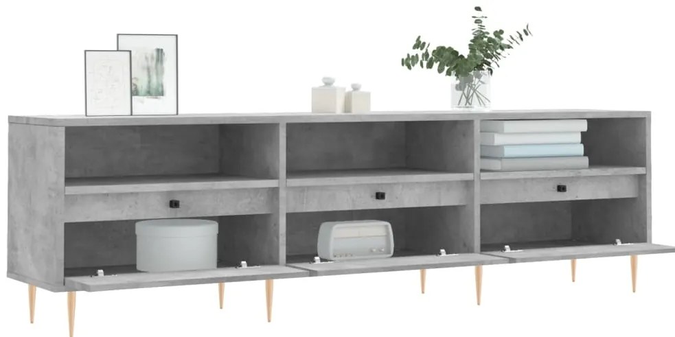 Móvel de TV 150x30x44,5 cm derivados de madeira cinza cimento