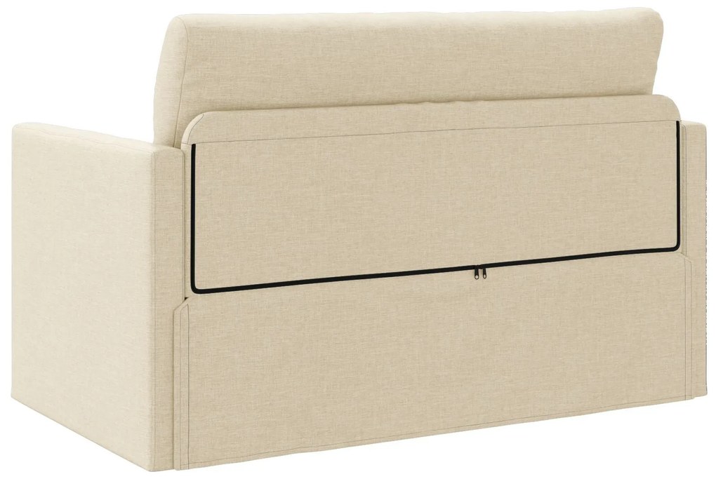 Sofá-Cama 2 em 1 Creme 124x71x78 cm Tecido