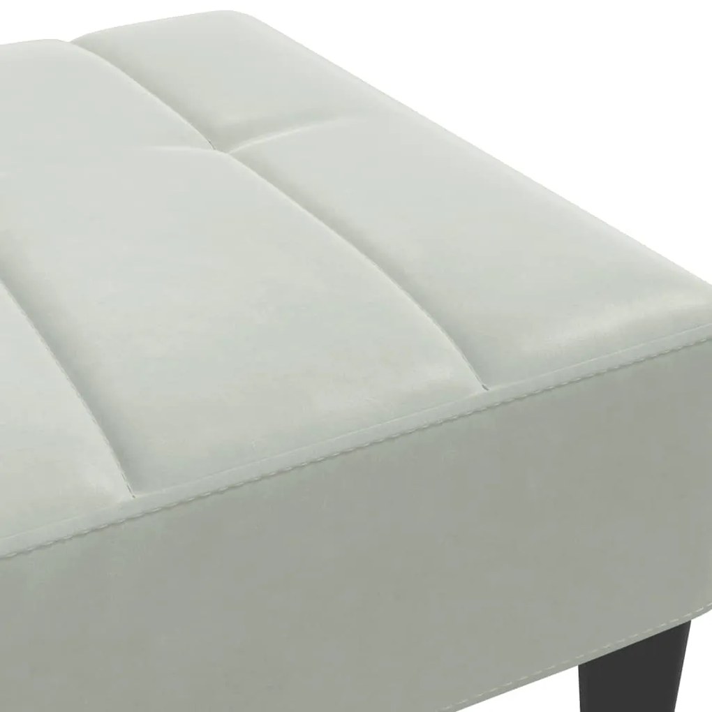 Apoio de pés 77x55x31 cm veludo cinzento-claro