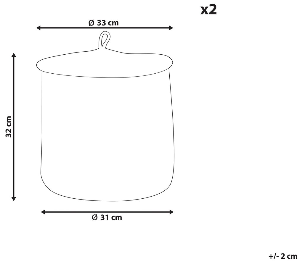 Conjunto de 2 cestos em algodão branco SILOPI Beliani