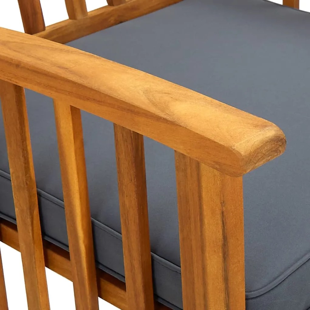 Cadeiras de jantar p/ jardim 3 pcs c/ almofadões acácia maciça