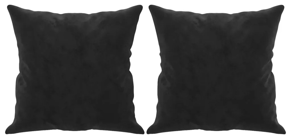 Sofá 2 lugares c/ almofadas decorativas 140 cm veludo preto