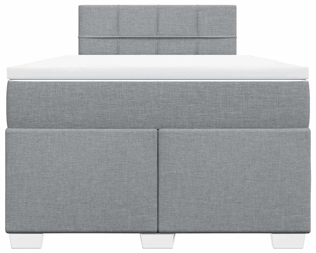 Cama boxspring com colchão 120x190 cm tecido cinzento-claro