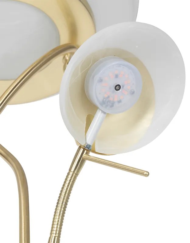 Candeeiro de pé latão com LED e regulador de intensidade com candeeiro de leitura - Empoli