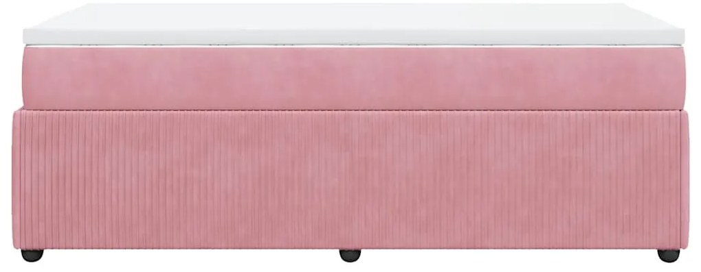 Cama com molas/colchão 90x200 cm veludo rosa