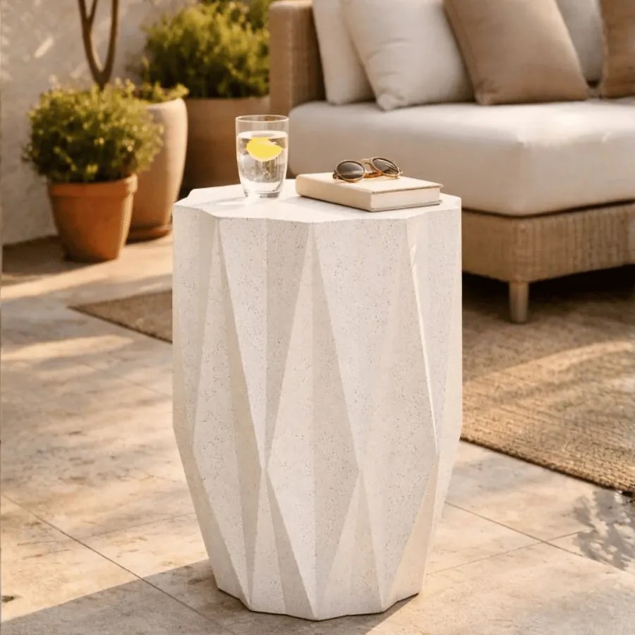 MESA DE APOIO STAR Ø 38,5X53 CM CREME