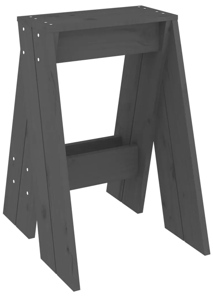 Bancos 2 pcs 40x40x60 cm pinho maciço cinzento