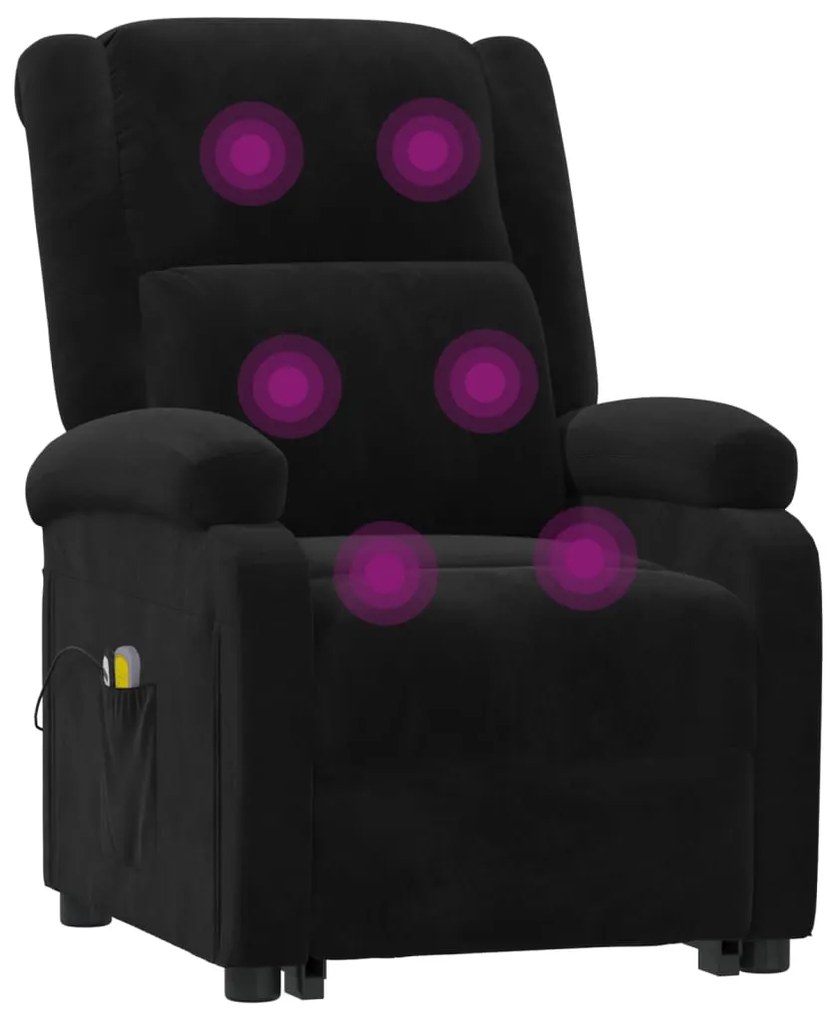 Poltrona de massagens elevatória veludo preto